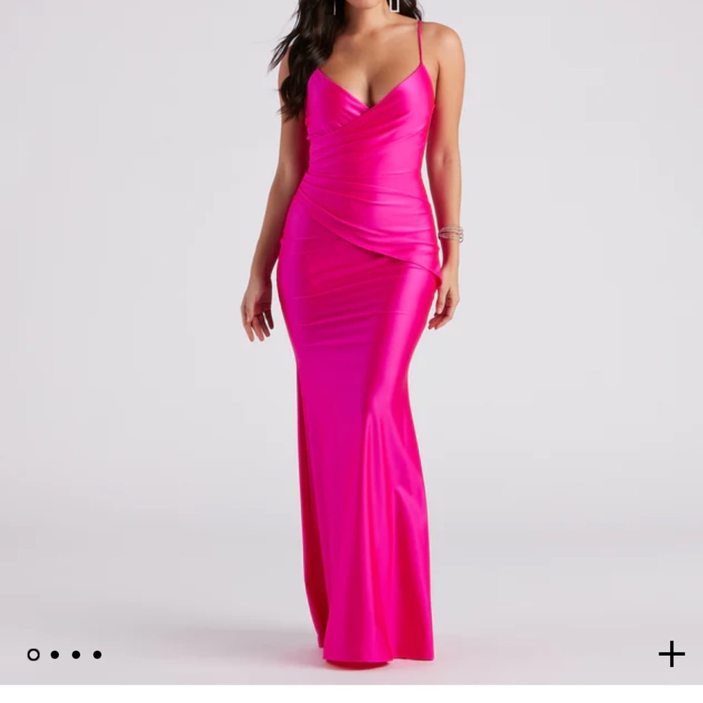 Keyla Satin Wrap A-Line Formal Dress
